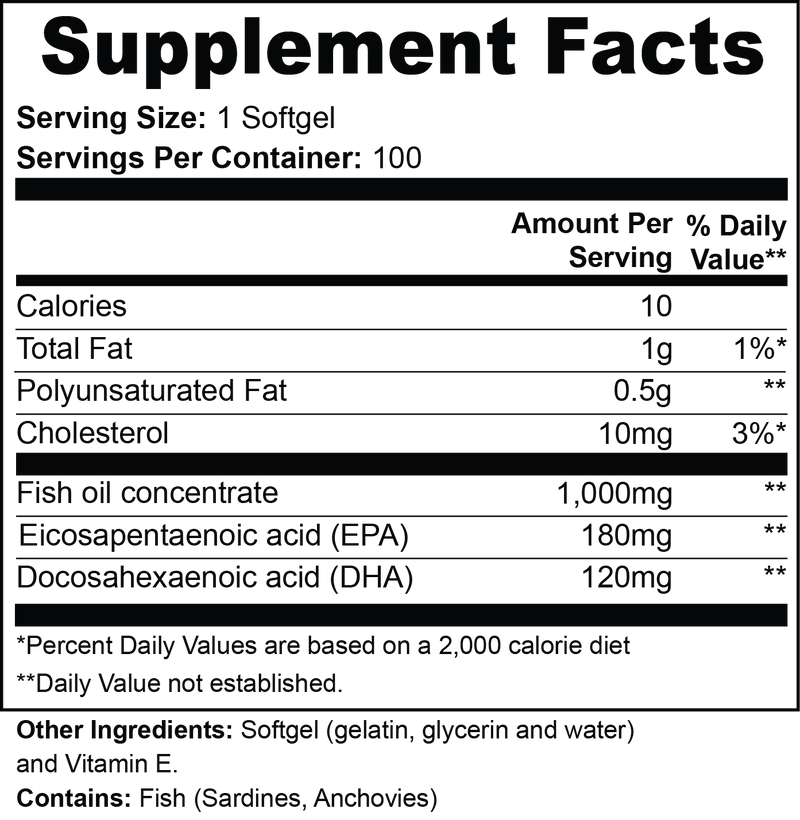 Omega-3 EPA 180mg + DHA 120mg
